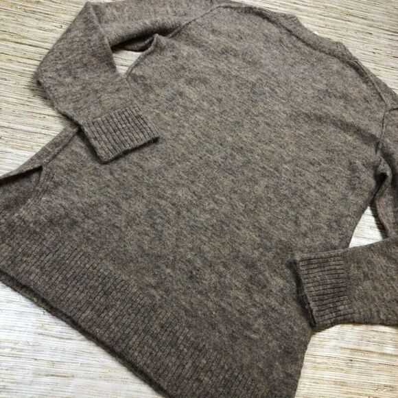 U-10~ Magaschoni Womens Pullover Sweater Gray Heathered Long Sleeve V Neck Sz S - Picture 2 of 3